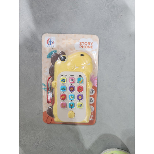 Jucarie Interactiva, Flippy, Telefon Inteligent, Model Dinozaur, Functii Educative, Muzicale si Voce, 4-6 ani, 19 x 11.5 cm, din Plastic, Galben