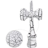 Kendama X Originala, Profesionala, Vivimall, Cracked, din Lemn, 18 cm, Alb/Negru - vivimall.ro