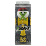 Kendama X Originala, Profesionala, Flippy, Big Cups V2, Model Rege Super Sticky Legendary Cupe Mari, Rulment Metalic cu Ata 55 cm, Maner Galben - vivimall.ro