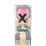 Kendama X Originala, Profesionala, Vivimall, din Lemn, 18 cm, Rubber Grip, Roz/Gri - vivimall.ro