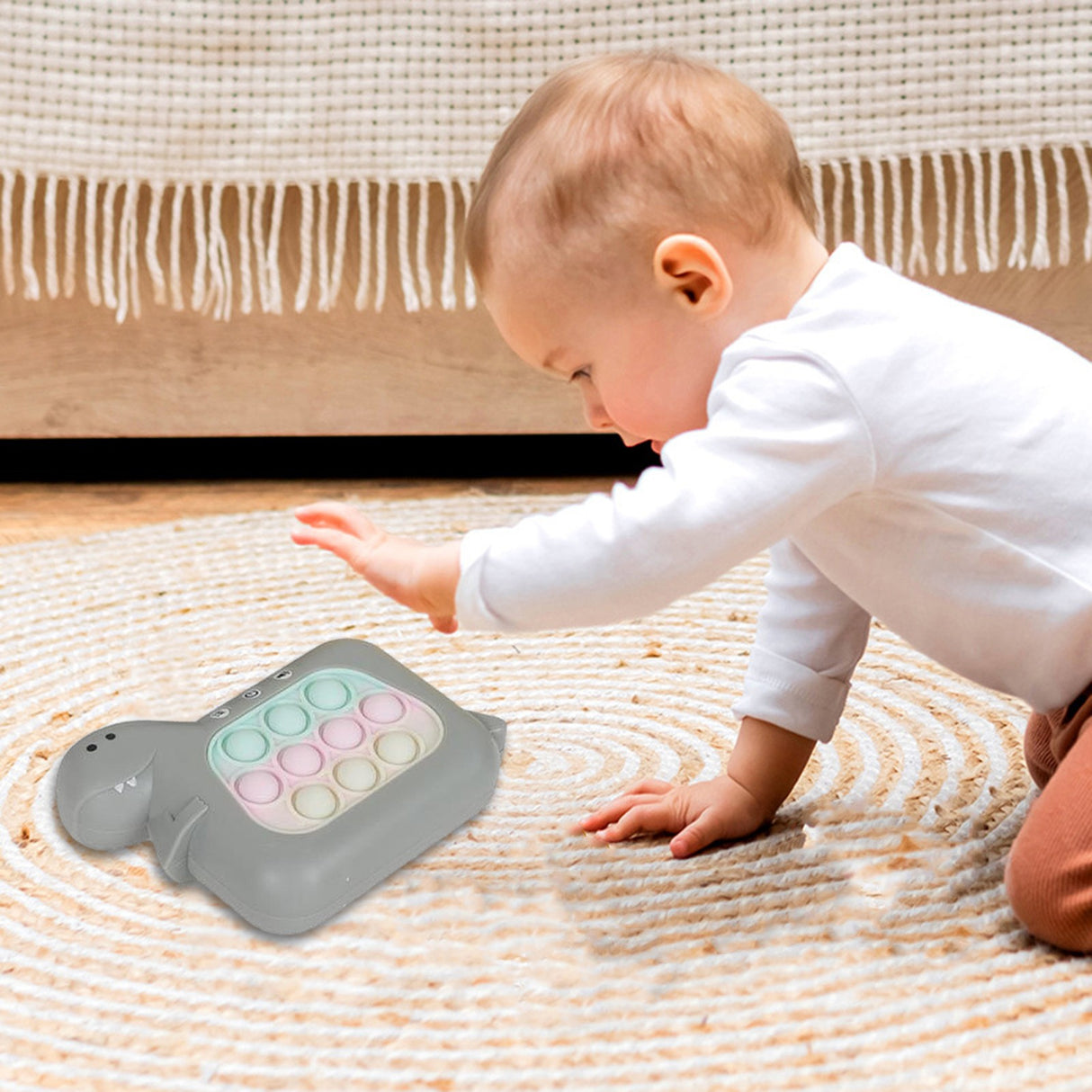 Jucarie Interactiva Pop It Whack A Mole, Tip Consola, Anti-Stres, 4 Moduri De Joc, Din Abs Si Silicon, +3 Ani