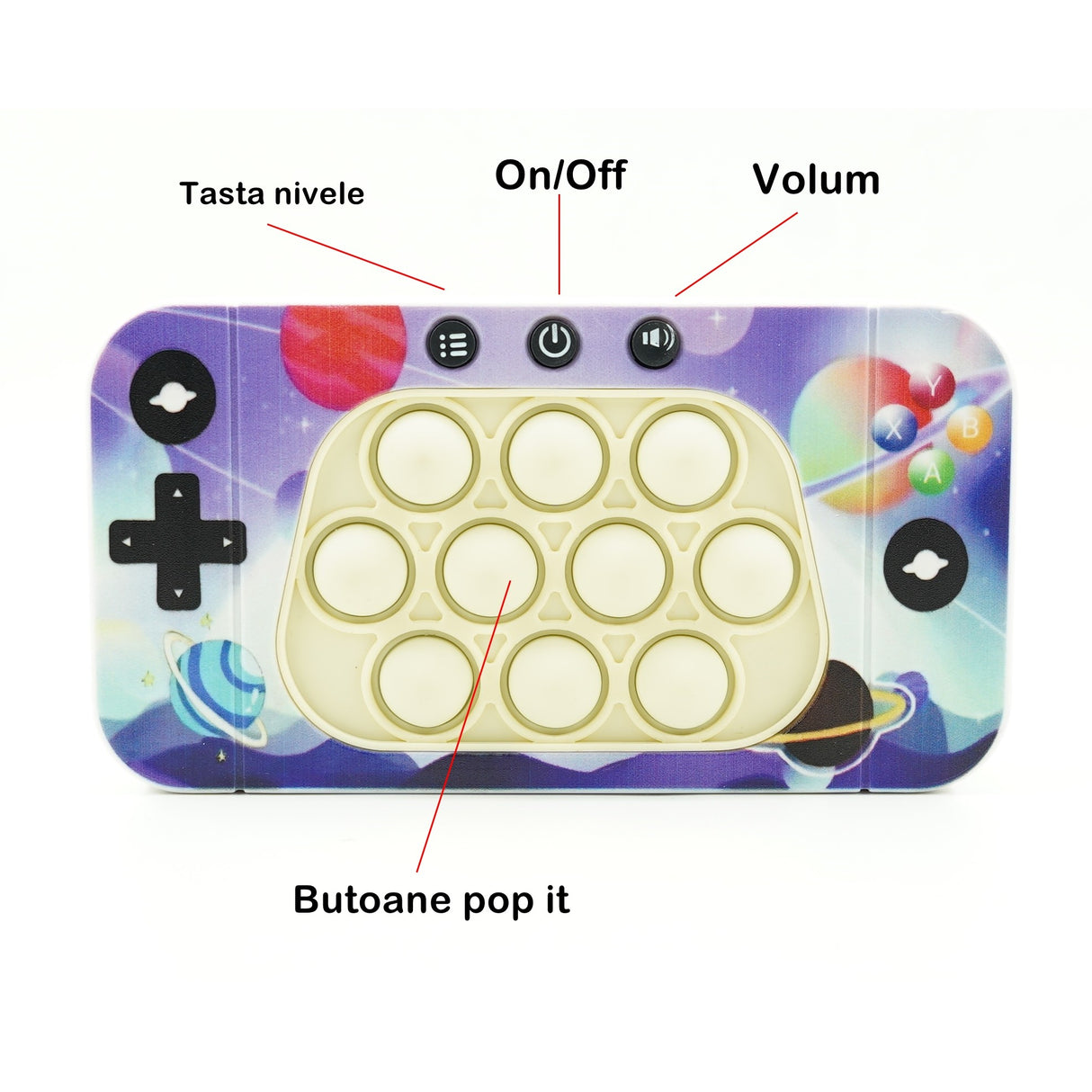 Jucarie Interactiva Tip Consola Pentru Copii Speed Push Whack-A-Mole, Joc De Viteza Pop It, Material Abs/Silicon, Cu Nivele, Sunete Si Lumini - vivimall.ro