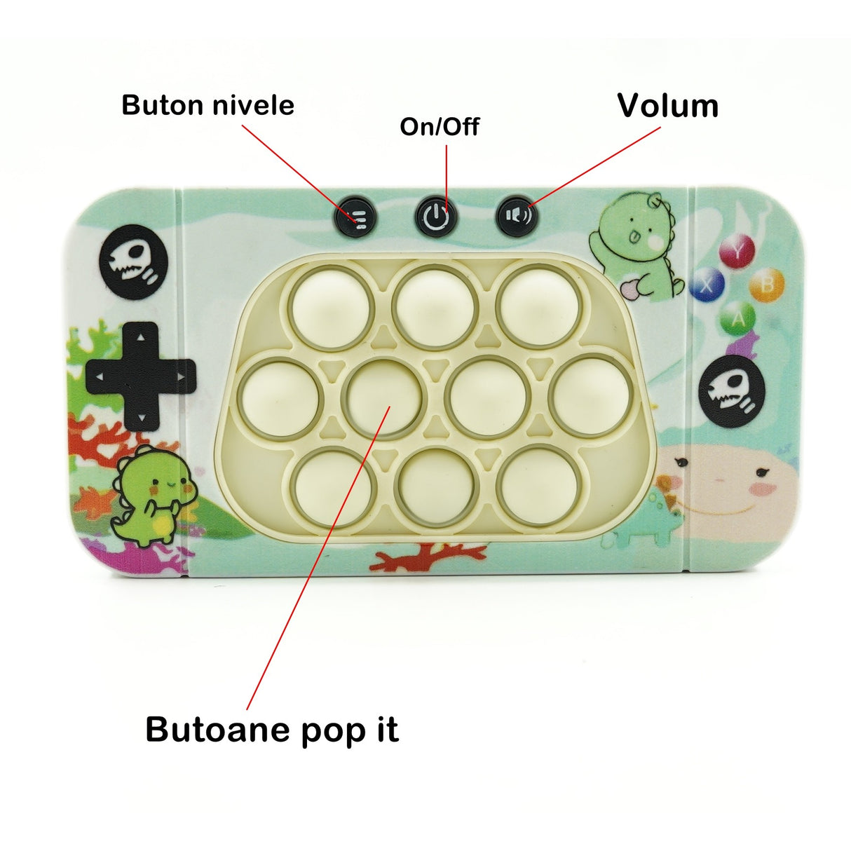 Jucarie Interactiva Tip Consola Pentru Copii Speed Push Whack-A-Mole, Joc De Viteza Pop It, Material Abs/Silicon, Cu Nivele, Sunete Si Lumini - vivimall.ro
