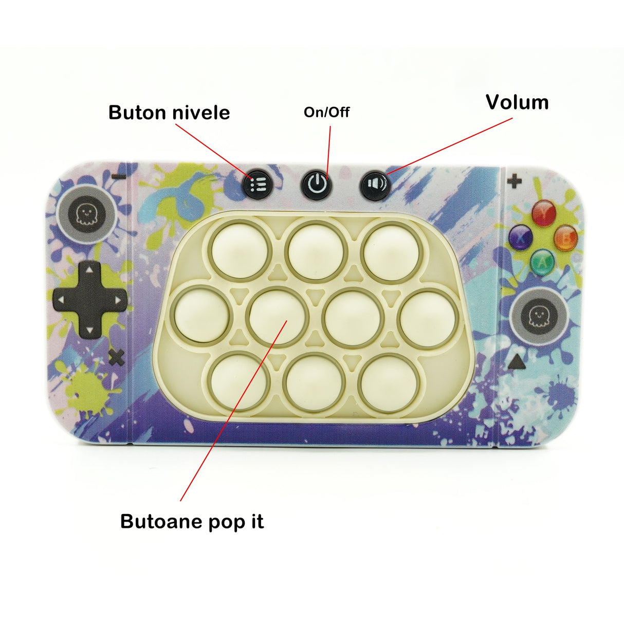 Jucarie Interactiva Tip Consola Pentru Copii Speed Push Whack-A-Mole, Joc De Viteza Pop It, Material Abs/Silicon, Cu Nivele, Sunete Si Lumini - vivimall.ro