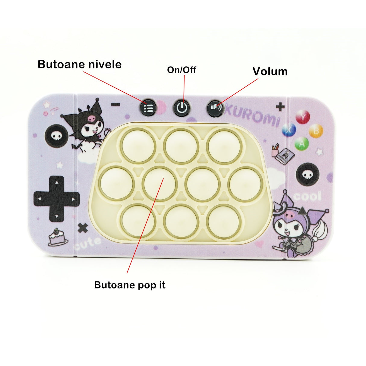 Jucarie Interactiva Tip Consola Pentru Copii Speed Push Whack-A-Mole, Joc De Viteza Pop It, Material Abs/Silicon, Cu Nivele, Sunete Si Lumini