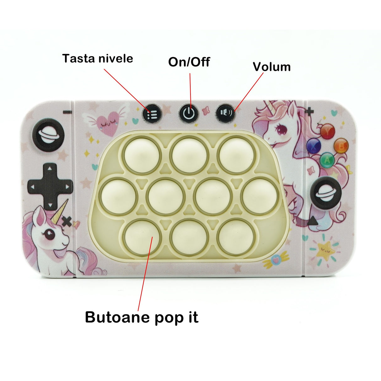 Jucarie Interactiva Tip Consola Pentru Copii Speed Push Whack-A-Mole, Joc De Viteza Pop It, Material Abs/Silicon, Cu Nivele, Sunete Si Lumini