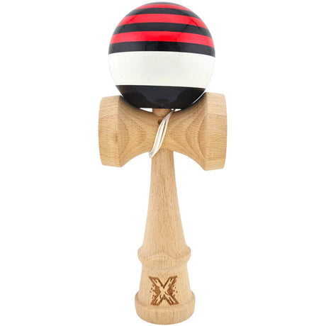 Kendama X Originala, Profesionala, Vivimall, din Lemn, Super Sticky, 18 cm, Rosu/Negru/Alb - vivimall.ro
