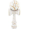 Jucarie Kendama X Originala, Profesionala, Kendama Cracked din Lemn – 18 cm, Joc Interactiv de Indemanare pentru Copii si Adulti, Crack Alb/Galben - vivimall.ro