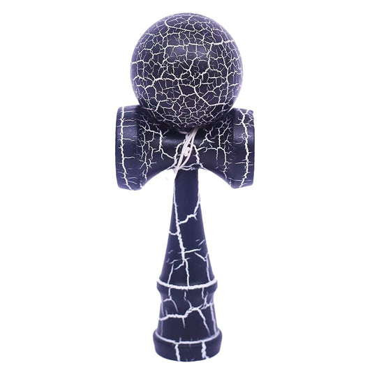 Kendama X Originala, Profesionala, Vivimall, Kendama Cracked, din Lemn – 18 cm, Crack Albastru inchis/Gri - vivimall.ro