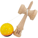 Kendama X Originala, Profesionala, Vivimall, din Lemn, Super Sticky, 18 cm, Galben/Roz/Negru - vivimall.ro