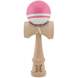 Jucarie Kendama X Originala, Profesionala, Vivimall, Super Sticky din Lemn, 18 cm, pentru Copii si Adulti, Roz/Alb - vivimall.ro