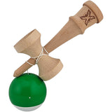 Jucarie Kendama X Originala, Profesionala, Vivimall, Super Sticky din Lemn, 18 cm, pentru Copii si Adulti, Verde inchis/Alb - vivimall.ro