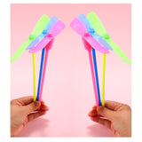 Set 4 Jucarii Libelula Zburatoare, Distractive pentru Copii, Vivimall, Aruncatoare Manuale din Plastic, cu Lumini, Multicolor - vivimall.ro