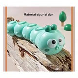Jucarie Mecanica Pentru Copii Omida Haioasa, Cu Cheita, Distractiva, Se Taraste, Se Misca, 15 X 4 Cm - vivimall.ro