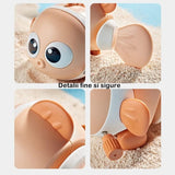 Jucarie Mecanica Pentru Copii Pestisor Haios, Cu Cheita, Distractiv, Se Taraste, Se Misca, 11 X 9 X 7.5 Cm Cm - vivimall.ro
