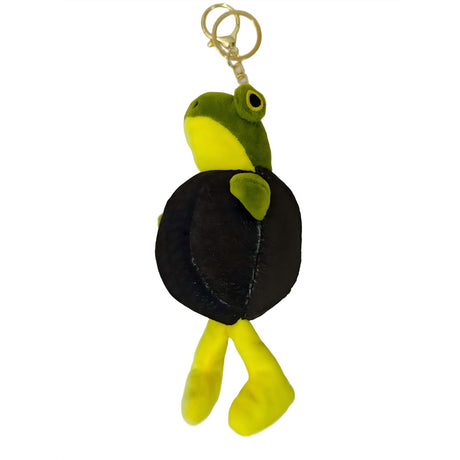 Jucarie Moale de Plus de Tip Breloc, Flippy, Model Italian Brainrot Broscuta cu Anvelopa Boneca Ambalabu, 18 x 11 cm, Negru Verde - vivimall.ro