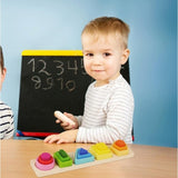 Jucarie Montessori de Sortat, Flippy, din Lemn, Tip Puzzle, cu 5 Forme Asimetrice, 15 Piese, Educativa, Interactiva, Creativa, Materiale Non Toxice, +2 Ani, Multicolor