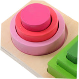 Jucarie Montessori De Sortat, Din Lemn, Tip Puzzle, Cu 5 Forme Asimetrice, 15 Piese, Educativa, Interactiva, Creativa, Materiale Non Toxice, +2 Ani - vivimall.ro