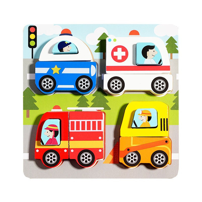 Jucarie Montessori, Tip Puzzle 3D, Din Lemn, +36 Luni