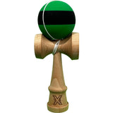 Kendama X Originala, Profesionala, Vivimall, 18 cm, din Lemn, Rubber Grip, Negru/Verde - vivimall.ro