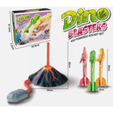 Jucarie Pentru Copii, Lansator De Rachete Cu Piciorul, Un Singur Lansator, 3 Rachete Donozauri Cu Lumini, 30 Cm Inaltime, Model Vulcan, Multicolor - vivimall.ro