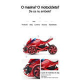 Jucarie pentru copii, masina cu extensie de motocicleta, 2 in 1, rosie