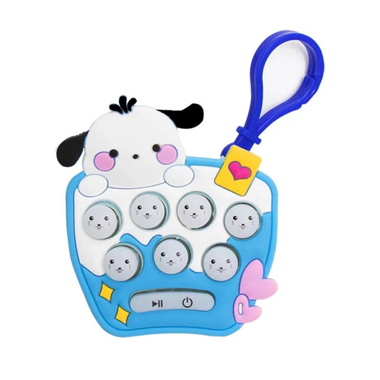 Jucarie pentru copii portabila Vivimall, joc Gopher, cu lumini si muzica, tip breloc, model catelus, material silicon si ABS, bleu - vivimall.ro