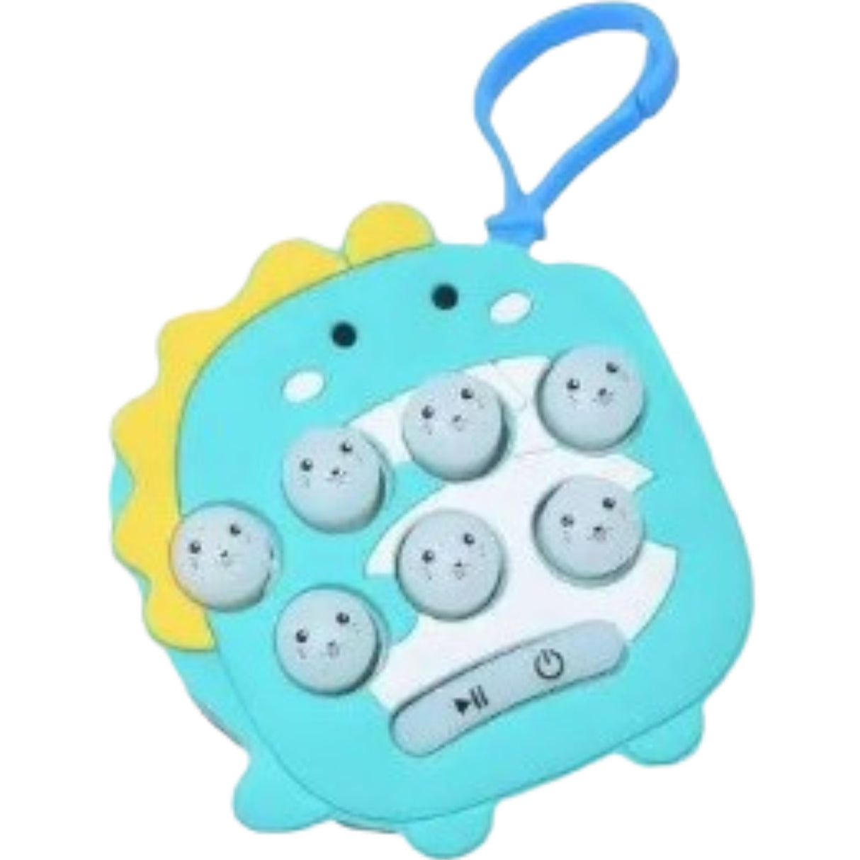 Jucarie Pentru Copii Portabila Joc Gopher, Cu Lumini Si Muzica, Tip Breloc, Model Dinozaur, Material Silicon Si Abs, Albastru - vivimall.ro