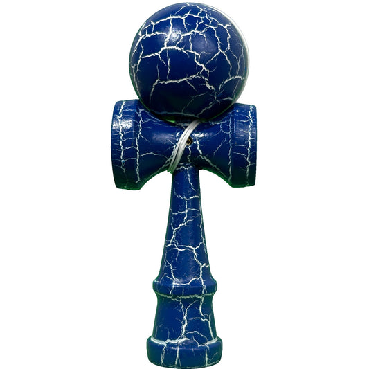 Jucarie Kendama Profesionala, Kendama Cracked din Lemn – 18 cm, Joc Interactiv de Indemanare pentru copii si adulti, Albastru inchis - vivimall.ro