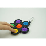 Jucarie Push Pop Bubble Fidget, Pop It, breloc antistres, Floare, Multicolor/Negru - vivimall.ro