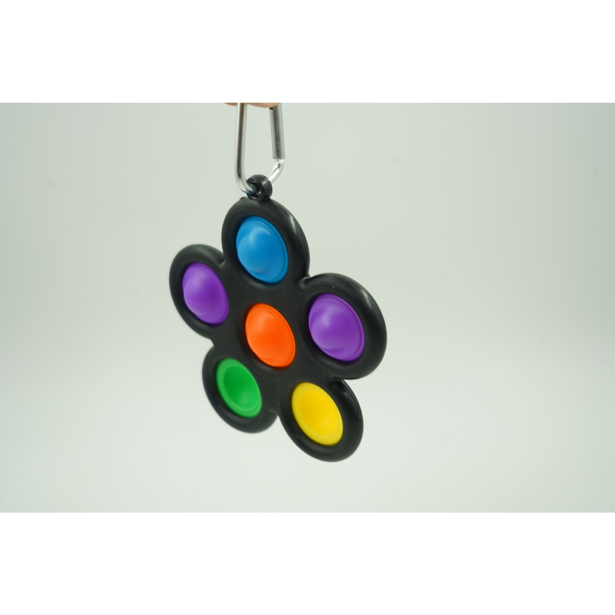 Jucarie Push Pop Bubble Fidget, Pop It, Breloc Antistres, Floare, /Negru
