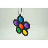 Jucarie Push Pop Bubble Fidget, Pop It, Breloc Antistres, Floare, /Negru