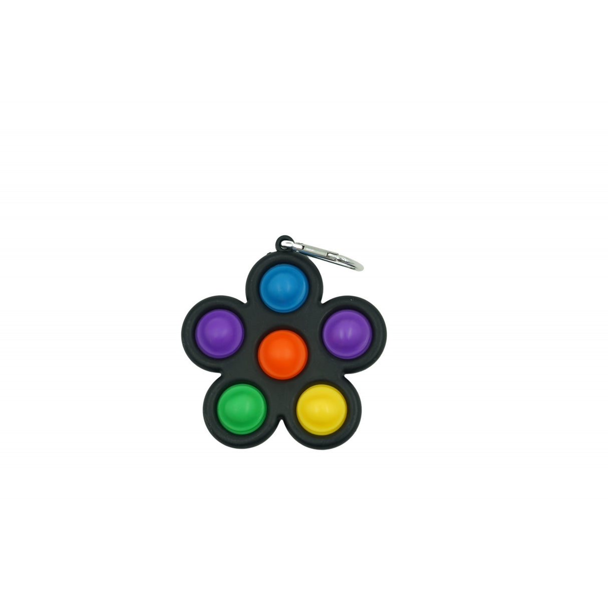 Jucarie Push Pop Bubble Fidget, Pop It, Breloc Antistres, Floare, /Negru
