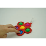 Jucarie Push Pop Bubble Fidget, Pop It, breloc antistres, Floare, Multicolor/Rosu