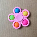 Jucarie Push Pop Bubble Fidget, Pop It, Breloc Antistres, Floare, /Roz