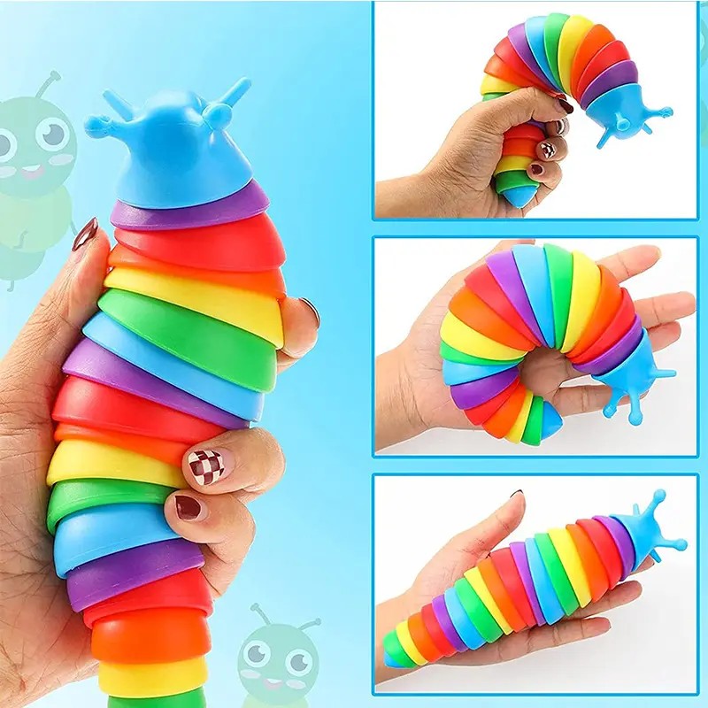 Jucarie Senzoriala Antistres, Fidget Toys, Omida Curcubeu, 18.6 Cm, Functie De Luminat, +3 Ani, Multicolor - vivimall.ro