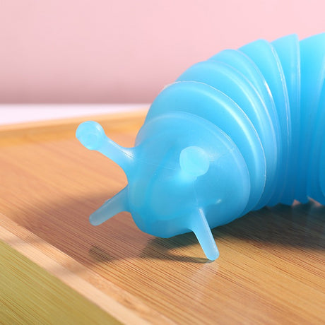 Jucarie Senzoriala Antistres, Fidget Toys, Omida Tip Breloc, 11 Cm, +3 Ani, Albastru Transparent - vivimall.ro