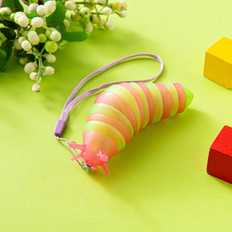 Jucarie Senzoriala Antistres, Fidget Toys, Omida Tip Breloc, 11 Cm, +3 Ani, Roz/Verde - vivimall.ro