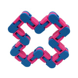 Jucarie Senzoriala Antistres, Fidget Toys, Puzzle De Imbinat Tip Sarpe, 24 Piese, +3 Ani, Albastru/Roz - vivimall.ro