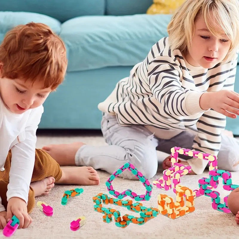 Jucarie Senzoriala Antistres, Fidget Toys, Puzzle De Imbinat Tip Sarpe, 24 Piese, +3 Ani, /Mov