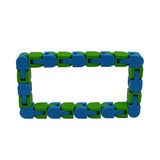 Jucarie Senzoriala Antistres - Puzzle De Imbinat Tip Sarpe, 24 Piese, +3 Ani, Verde/Albastru - vivimall.ro