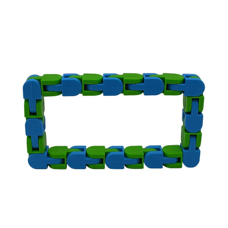 Jucarie Senzoriala Antistres - Puzzle De Imbinat Tip Sarpe, 24 Piese, +3 Ani, Verde/Albastru - vivimall.ro