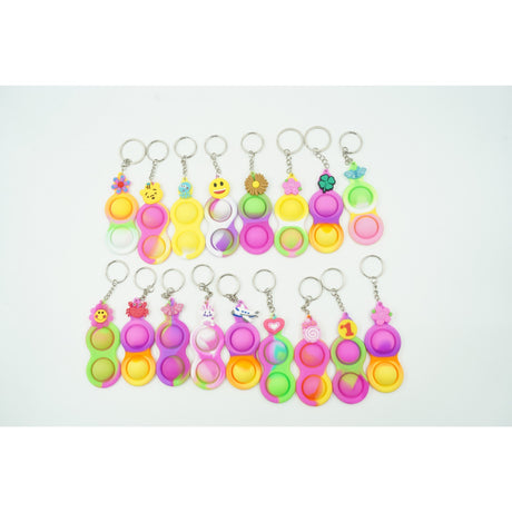 Jucarie Senzoriala Antistres, Simple Dimple, Breloc 2 Bulinute, Multicolor - vivimall.ro