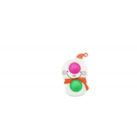 Jucarie Senzoriala Antistres, Simple Dimple, Breloc Cu 2 Bulinute, Om De Zapada, Multicolor - vivimall.ro