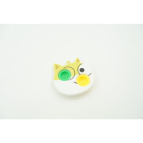 Jucarie senzoriala antistres, Simple Dimple, Breloc cu 2 bulinute, Pisicuta, Multicolor