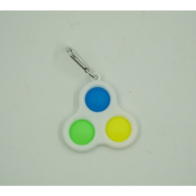 Jucarie Senzoriala Antistres, Simple Dimple, Tip Breloc, Triunghi, 8 Cm, Alb