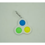 Jucarie Senzoriala Antistres, Simple Dimple, tip breloc , triunghi, 8 cm, multicolor, Alb