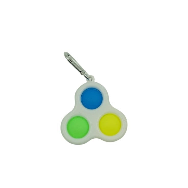 Jucarie Senzoriala Antistres, Simple Dimple, Tip Breloc, Triunghi, 8 Cm, Alb