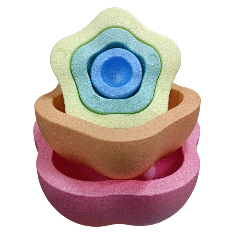 Jucarie Senzoriala de Echilibru, Flippy, Tip Stepping Stones, 5 Piese, din Spuma, pentru Miscare, Sarituri, Prindere, Diametru 28 cm, Model 2, Multicolor - vivimall.ro