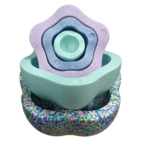 Jucarie Senzoriala de Echilibru, Flippy, Tip Stepping Stones, 5 Piese, din Spuma, pentru Miscare, Sarituri, Prindere, Diametru 28 cm, Model 3, Multicolor - vivimall.ro